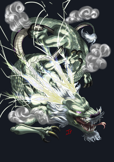 Raejin, the Thunder Dragon Print